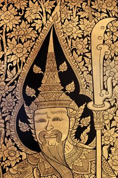 generality in thailand, any kind of art decorated in buddhist church, temple pavilion, temple hall, monk's house etc. created with money donated by people to hire artist. they are public domain or treasure of buddhism, no restrict in copy or use, no name of artist appear (but, if there is artist name, it only for tell who is the artist of work, not for copyright.) this photo is taken under these conditions.