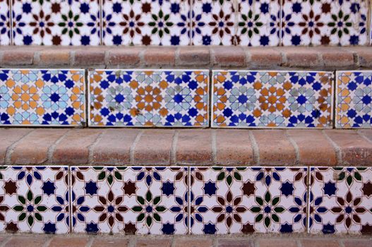 Ceramic tiles on the stairs outdoor in Sharm el-Sheih        