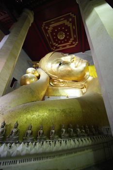 Buddha statue, Looking at the temple in Thailand.