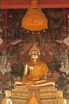 Buddha statue, Looking at the temple in Thailand.