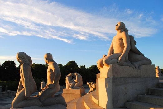 Sculptures in Frogner Park (Frognerparken), a public park located in the borough of Frogner in Oslo, Norway. The park contains the world famous Vigeland Sculpture Park (Vigelandsanlegget) designed by Gustav Vigeland.