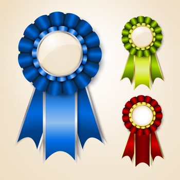 Set of vecor prize ribbons with place for text