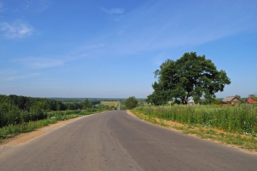 Deserted asphalt road in the country