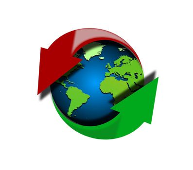 Symbol of global upload and download