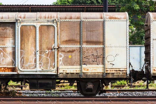 Railroad container doors with more rusty old