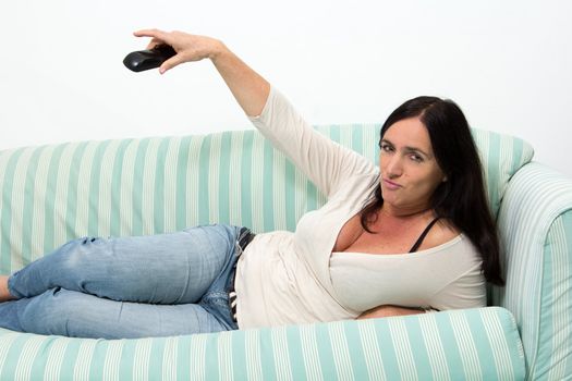 Black Haired Woman making expression on phone