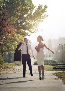 Happy couple enjoying a day in nature