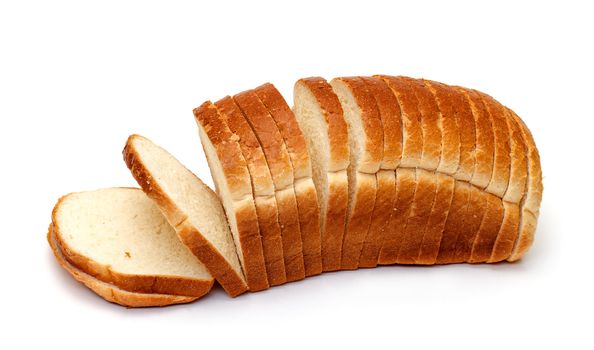 Sliced Wheat Bread on white background