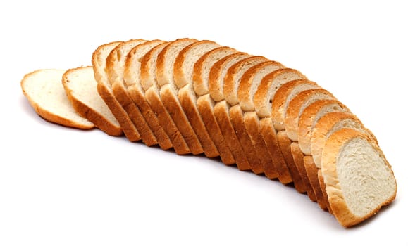 Sliced Wheat Bread on white background