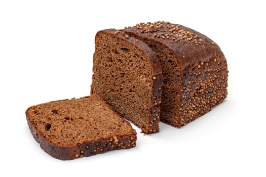 Sliced Rye Bread on white background