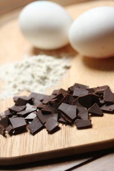 chocolate chip cookie baking ingredients