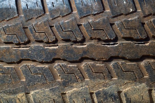 Texture of old dirty Tire tread for background