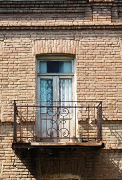 Art-Nouveau facade in Tbilisi Old town, restored area around Marjanishvilis square