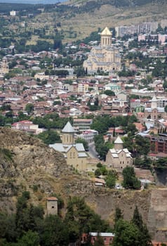 Medieval castle of Narikala and Tbilisi city overview, Republic of Georgia, Caucasus region           