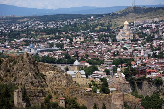 Medieval castle of Narikala and Tbilisi city overview, Republic of Georgia, Caucasus region 