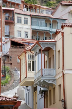 Traditional carving balconies of Tbilisi, Kalaubani area