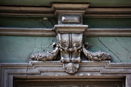 Art-Nouveau facade in Tbilisi Old town, restored area around Marjanishvilis square