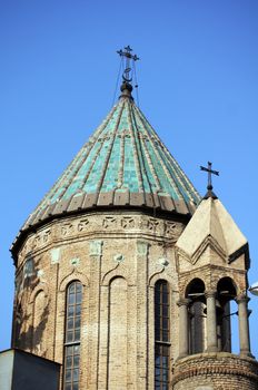 Churches and domes of Tbilisi, view to historical part of the capital of Republic of Georgia