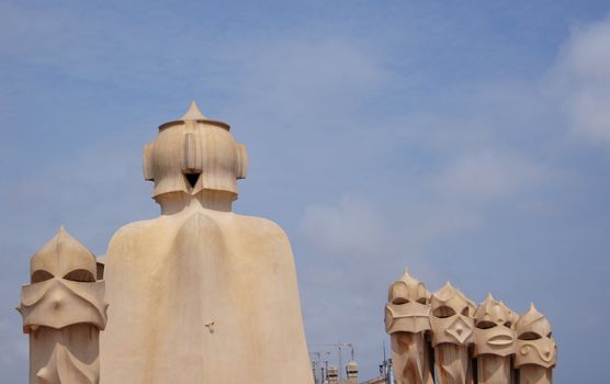 Roof of Casa Mila in Barcelona, Spain           