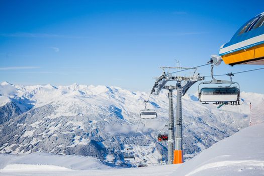 The Alpine skiing resort in Austria Zillertal