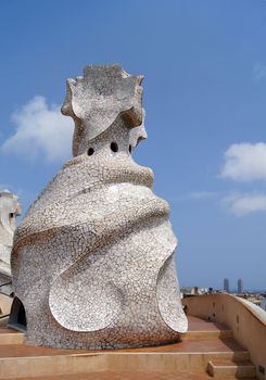 Roof of Casa Mila in Barcelona, Spain