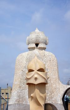 Roof of Casa Mila in Barcelona, Spain          