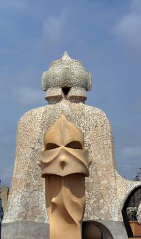 Roof of Casa Mila in Barcelona, Spain 
