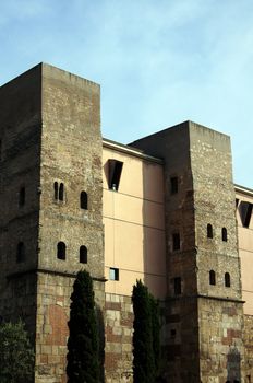 Barcelona: medieval Palau Reial (Royal Palace in catalan) at Placa del Rei (Kings Square), in the heart of Barri Gotic (gothic quarter)