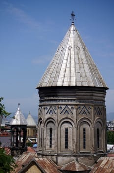 Dome of main armenian cathedral of Surb Gevork in Tbilisi