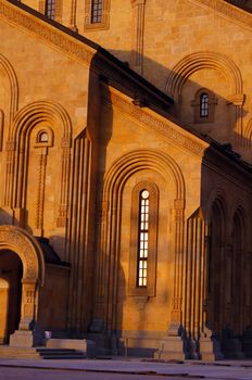 Facade of St. Trinity cathedral in Tbilisi, Georgia        