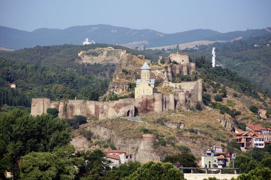 Medieval castle of Narikala and Tbilisi city overview, Republic of Georgia, Caucasus region        