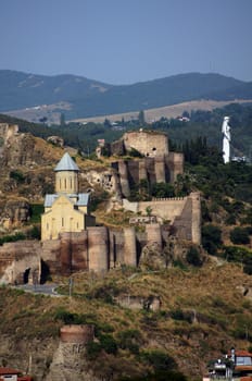 Medieval castle of Narikala and Tbilisi city overview, Republic of Georgia, Caucasus region              