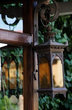 Vintage street mirror lamp in Tbilisi historical center, Republic of Georgia