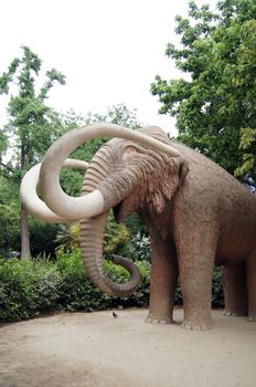 Mammoth statue in Parc de la Ciutadella in Barcelona, Spain