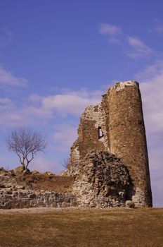 Exterior of ruins of Jvari, which is a Georgian Orthodox monastery of the 6th century near Mtskheta (World Heritage site) - the most famous symbol of georgiam christianity