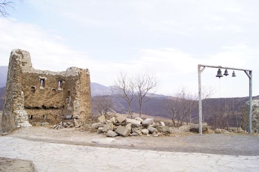 Exterior of ruins of Jvari, which is a Georgian Orthodox monastery