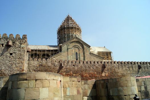 Georgia - Mcxeta - Sveticxoveli castle-cathedral, one of the symbols of Georgia