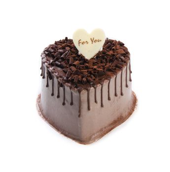 Heart Shaped Cake on white background