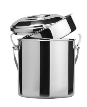 Metal Tiffin, Food Container On White Background