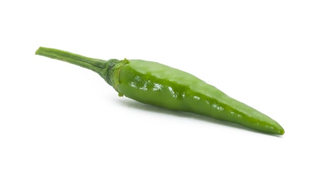 green chili on white background