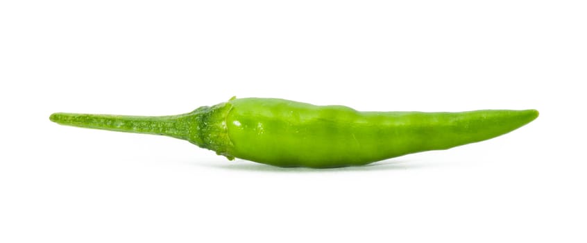 green chili on white background