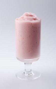 strawberry yogurt isolated on white