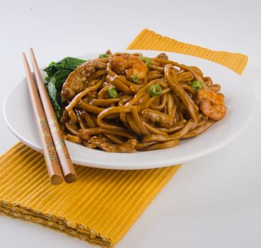 noodles. stir-fried noodles with chicken