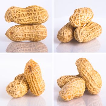 nuts on the white isolated background