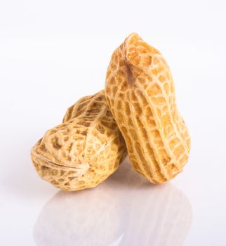 nuts on the white isolated background