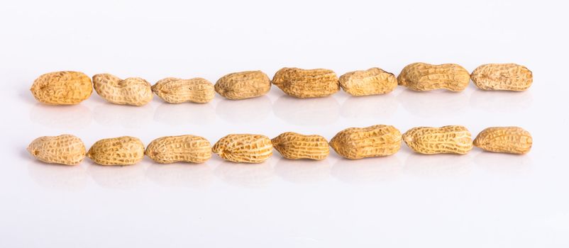 nuts on the white isolated background