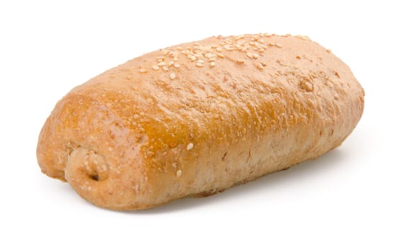 bread, homemade whole wheat bread on a white background