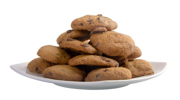 Chocolate Chip Cookies Isolated On White Background