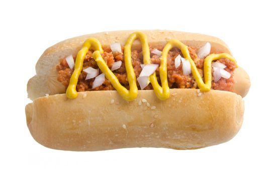 Hot dog on the white background