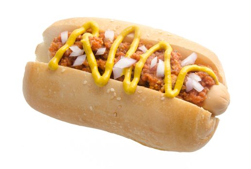 Hot dog on the white background